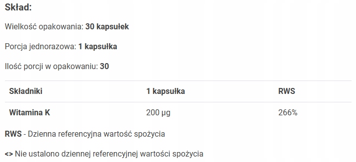 AURA HERBALS Witamina K2MK7 MenaQ7 200 μg, kapsułki 90 szt.