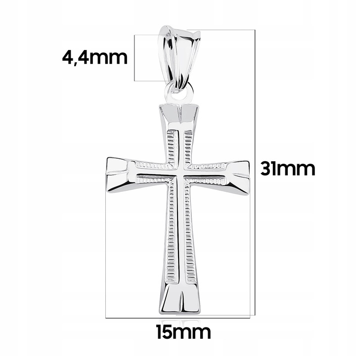 SREBRNY MĘSKI KRZYŻYK PR. 925 RODOWANY KRZYŻ + GRAWER PREZENT NA DZIEŃ OJCA