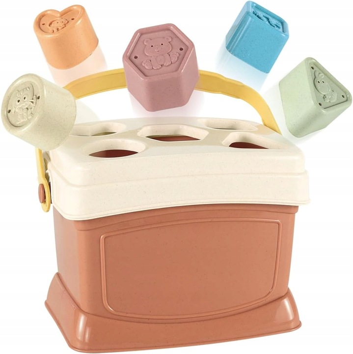 ZABAWKA SENSORYCZNA MONTESSORI 5w1 DLA NIEMOWLĄT SORTER, WIEŻA, ZWIERZĄTKA