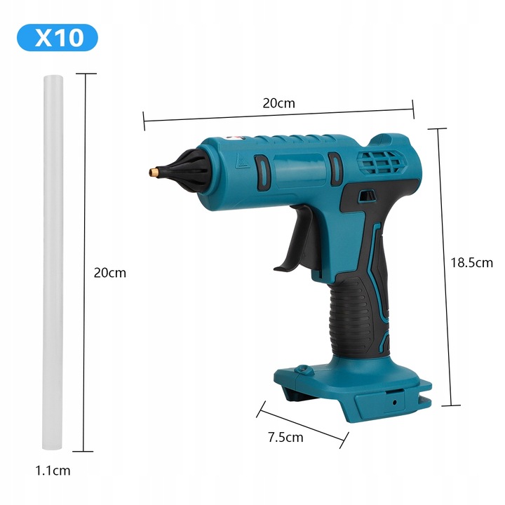 Akumulatorowy pistolet do kleju 100W
