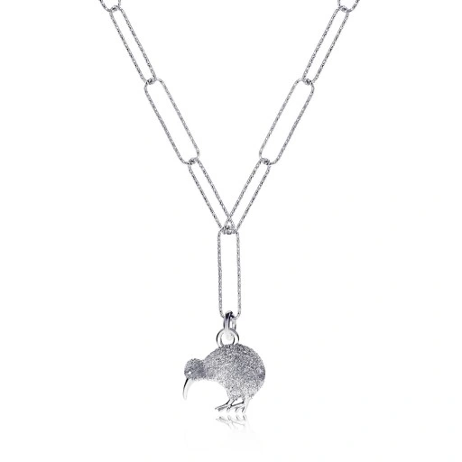 Ptaszek kiwi srebrny komplet ankier skręcany duże ogniwa srebro 925