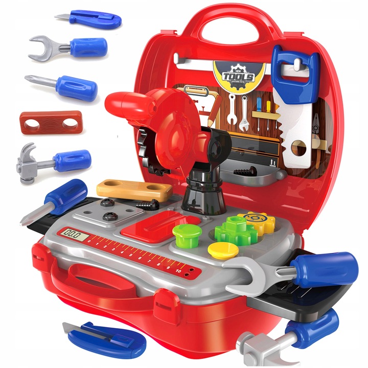 NARZĘDZIA zestaw narzędzi w walizce WARSZTAT narzędzia dla dzieci SUPERCENA