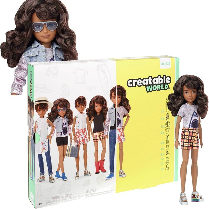 LALKA + AKCESORIA CREATABLE WORLD STWÓRZ LALKĘ od MATTEL GGT68