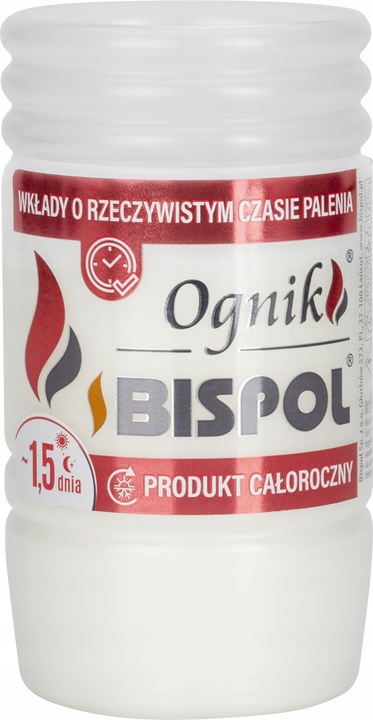 BISPOL Wkłady do zniczy parafinowe WP0 36H 30szt.