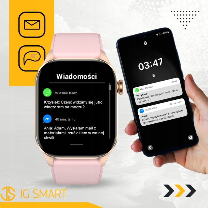 SMARTWATCH DAMSKI ZEGAREK POMIAR GLUKOZY CIŚNIENIE MENU PL ROZMOWY 2 PASKI