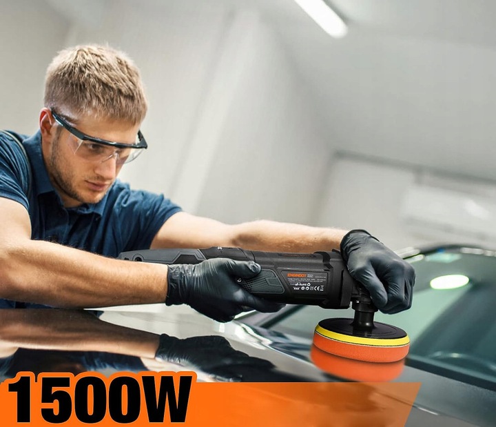 Profesjonalna POLERKA SAMOCHODOWA Z REGULACJĄ OBROTÓW z LCD + 20 AKCESORIÓW