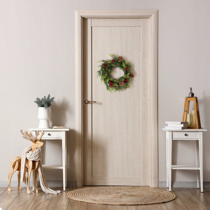WIANEK ŚWIĄTECZNY STROIK NA DRZWI STÓŁ WIENIEC OZDOBA PREMIUM ŚWIĘTA 45 cm