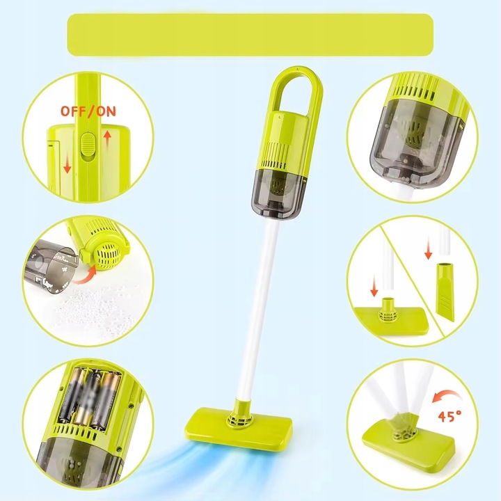 WÓZEK ODKURZACZ DUŻY ZESTAW DO SPRZĄTANIA MOP MATADI 29 AKC. DLA DZIECI