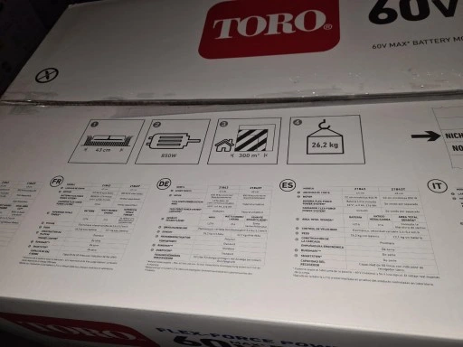 TORO 60V 21843 KOSIARKA AKUMULATOROWA 43cm 850W bezszczot 50l BEZPRZEWODOWA