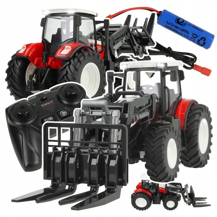 OGROMNY TRAKTOR ZDALNIE STEROWANY RC CIĄGNIK NA PILOT FARMA OŚWIETLENIE