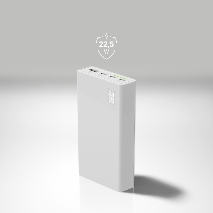 Green Cell Powerbank 20000mAh 22.5W Biały PowerPlay20s 3x USB-C PD QC 3.0