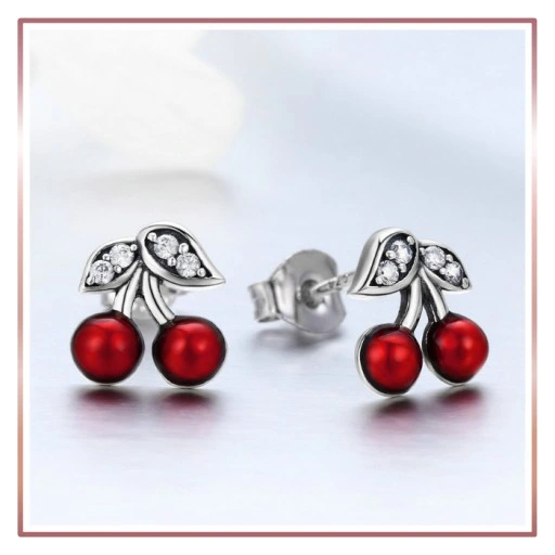 Srebrne kolczyki SŁODKIE WIŚNIE