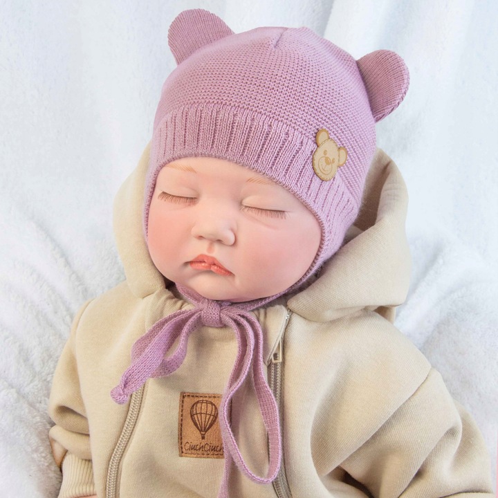 Czapka CZAPECZKA NIEMOWLĘCA dla noworodka wiązana WIOSNA JESIEŃ 36-38cm