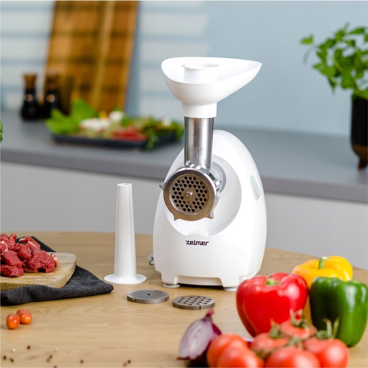 MOCNA MASZYNKA DO MIELENIA MIĘSA ZELMER ZMM4080B NR 8 1900W +AKCESORIA