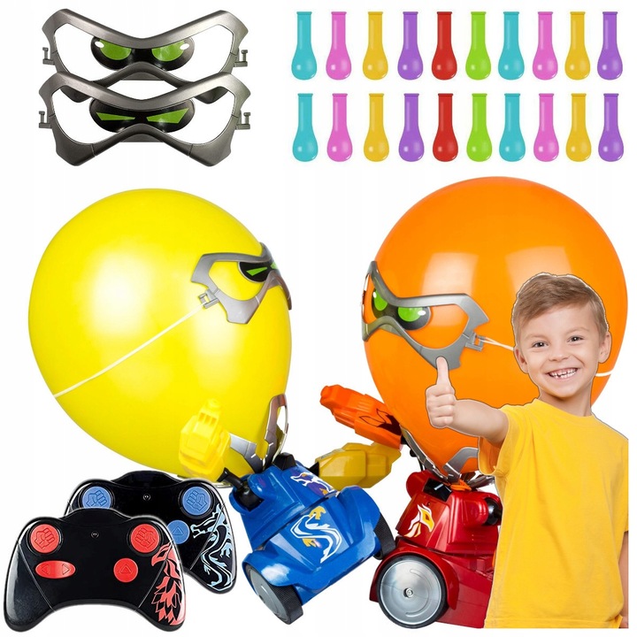 Zdalnie Sterowane Walczące Balony Roboty + 2 piloty + Zestaw 20 balonów RC