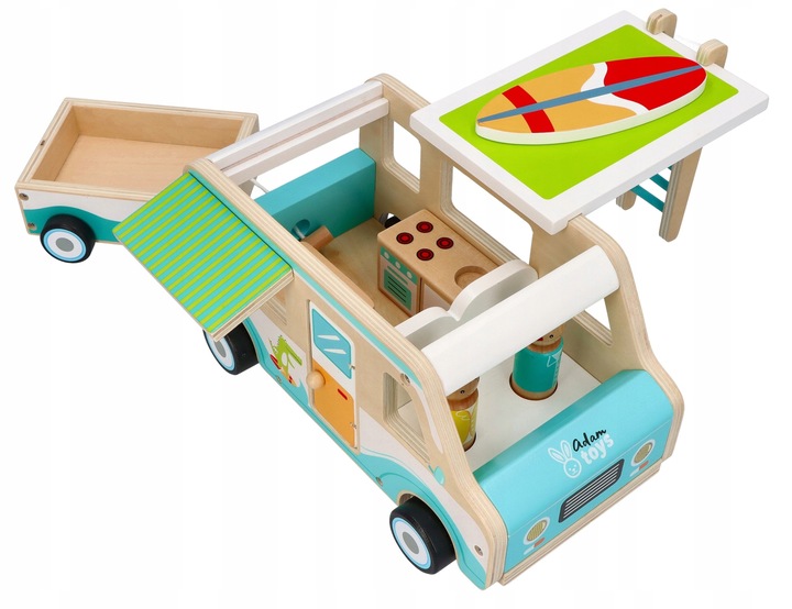 ADAMTOYS KAMPER DLA DZIECI POJAZD PODRÓŻNY AUTKO ZABAWKOWY POJAZD SURF VAN
