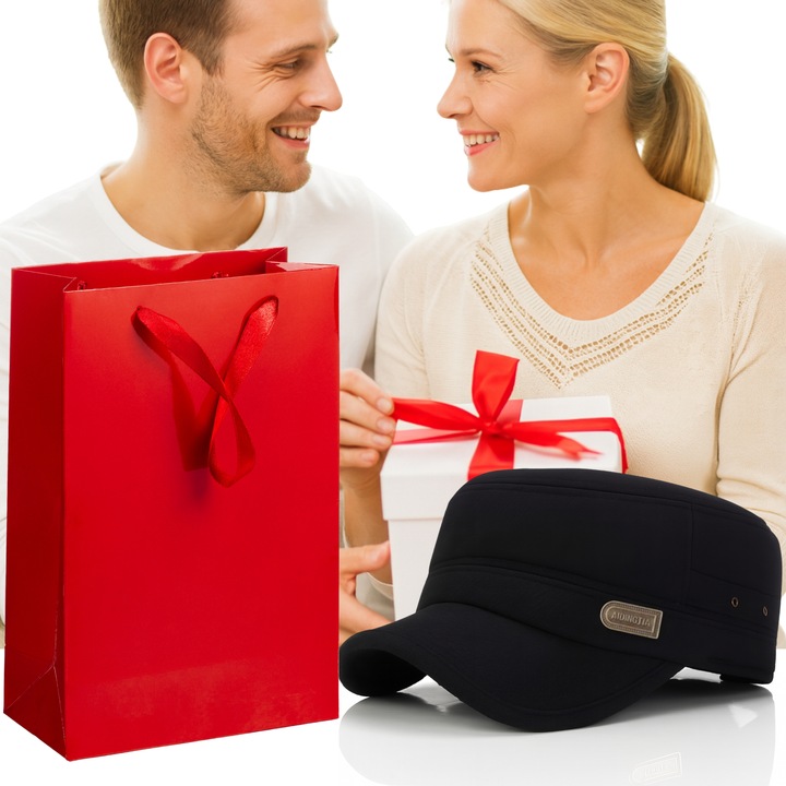 CIEPŁA CZAPKA ZIMOWA Z DASZKIEM NAUSZNIKAMI MĘSKA USZATKA OCIEPLANA PILOTKA