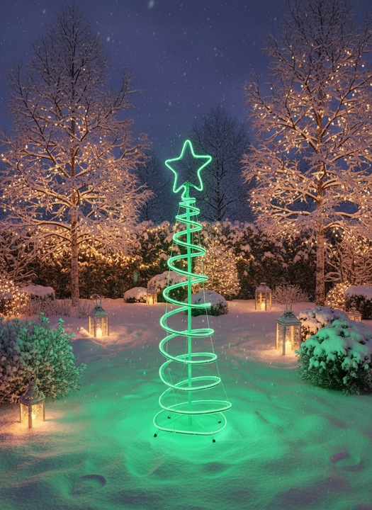 Choinka LED Neonowa Zielona 120 cm Świąteczna Ozdoba Świecąca Zewnętrzna