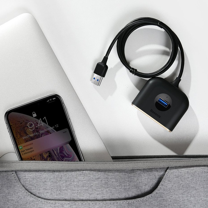 BASEUS HUB PRZEJŚCIÓWKA ROZDZIELACZ 3x USB 2.0/USB 3.0 KABEL PRZEWÓD USB 1m