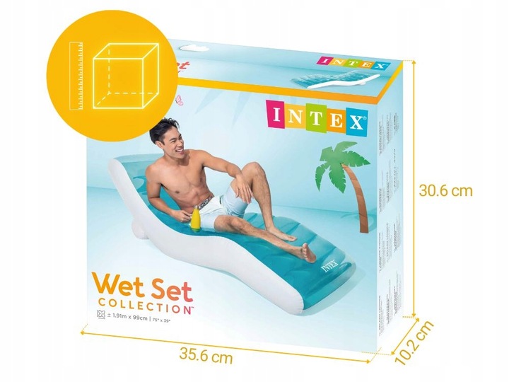 Materac do Pływania Dmuchany Fotel Leżak Plażowy Intex 56874 MODEL 2025
