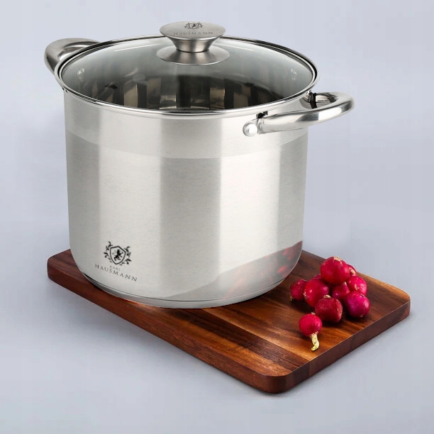 GARNEK DUŻY KUCHENNY GASTRONOMICZNY Z POKRYWĄ 22,5L SOLID STAL NIERDZEWNA