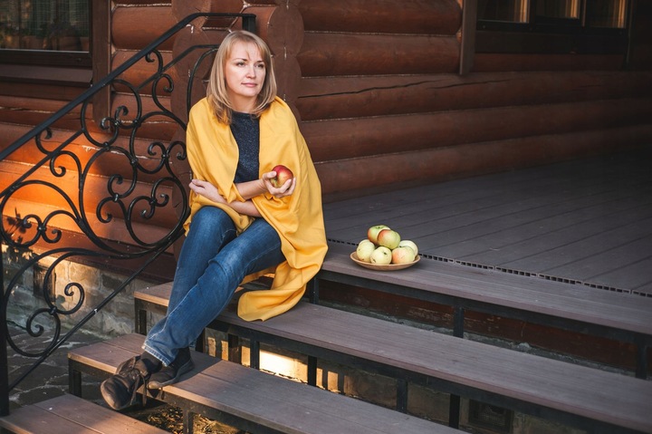 KOC POLAROWY 150x120 cm 180g/m2 piknik pomarańcz