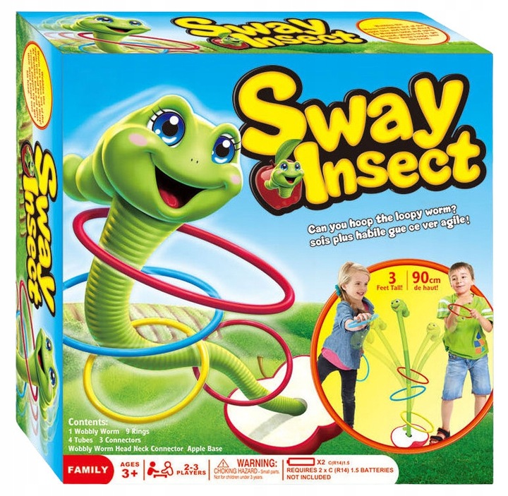 GRA ZRĘCZNOŚCIOWA TAŃCZĄCY ROBAK GIBIĄCY ROBACZEK DLA DZIECI OBRĘCZE