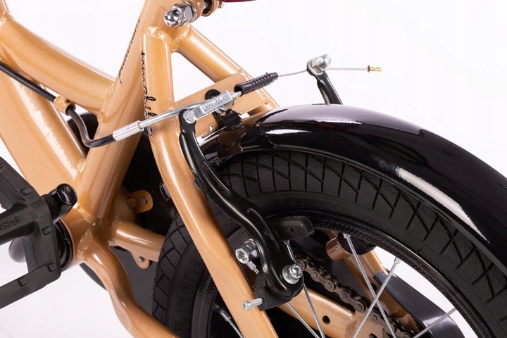 rower rowerek TOMABIKE 14 cali koszyk 2x V-BREAK prowadnik