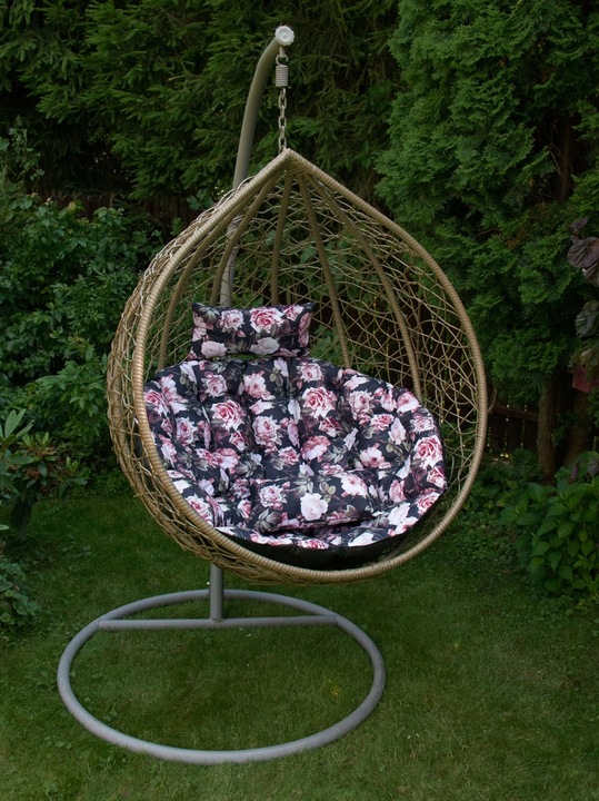 Poduszka na kokon wiszący fotel PREMIUM - róże