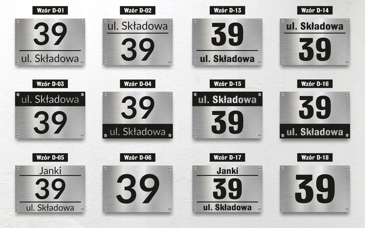 Tabliczka z numerem na dom tablica adresowa aluminiowa numer domu dystanse