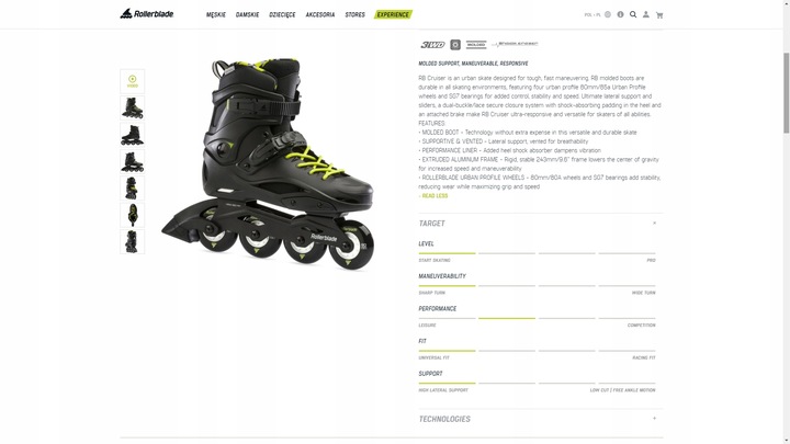LesznoOkrężna10A! Nowe Rolki Rollerblade RB Cruiser 25,0 Black Yellow Cena!