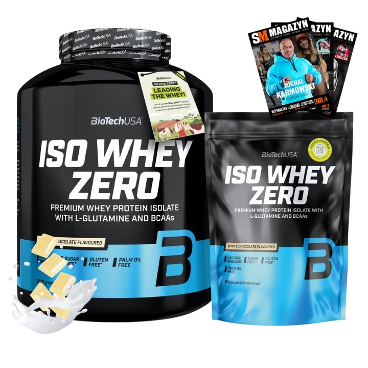 BIOTECH ISO WHEY ZERO 2270g + ISO WHEY ZERO 500g IZOLAT BIAŁKO SERWATKA