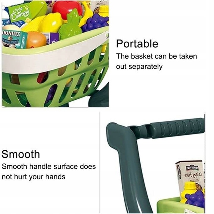 Wózek Sklepowy Dla Dzieci KOSZYK Zakupowy Supermarket KASA AKCESORIA MATADI