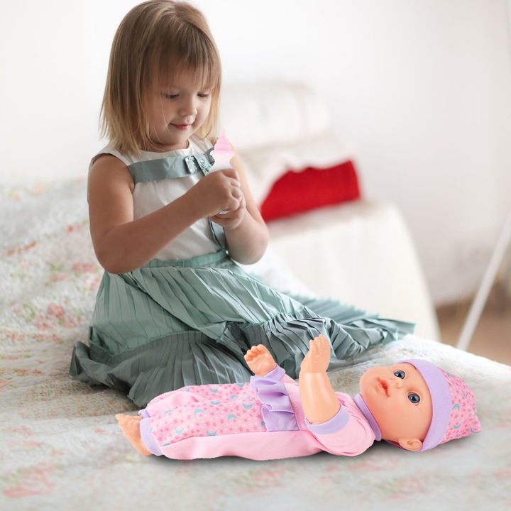 LALKA BOBAS W PIŻAMCE 31CM INTERAKTYWNA PIJE SIUSIA GAWORZY DLA DZIEWCZYNKI