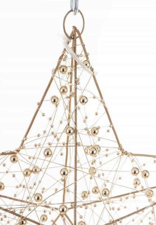 Ozdoba Gwiazda Led złota gwiazdka zawieszana w okno na ścianę drzwi 30 cm