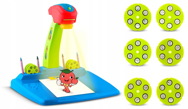 PROJEKTOR DO NAUKI RYSOWANIA RZUTNIK RICOKIDS + 36 SLAJDÓW i 12 KREDEK