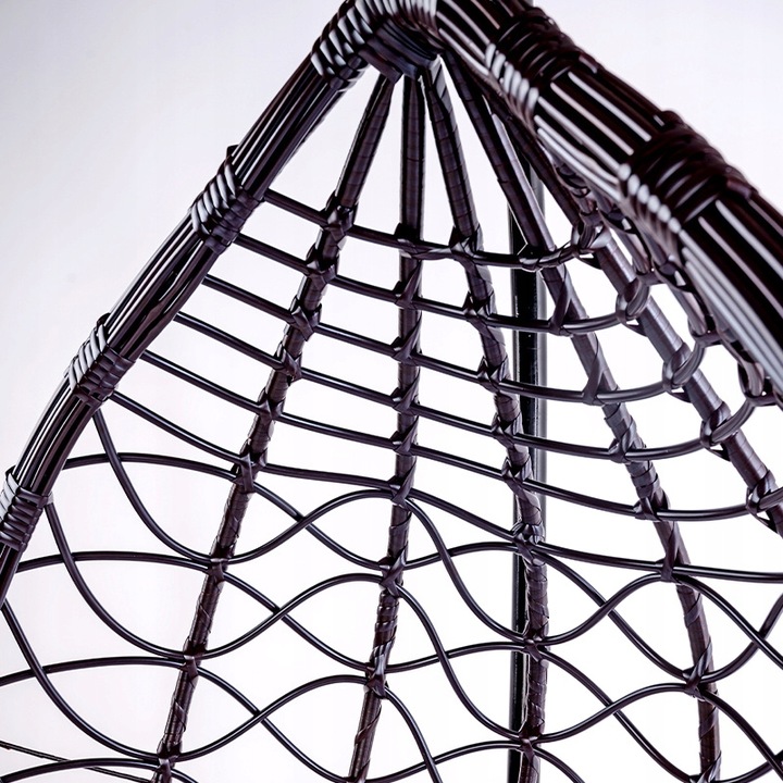 FOTEL OGRODOWY WISZĄCY KOKON DUŻY KOSZ VEGAS Z PODSTAWĄ PODUSZKA SZARA