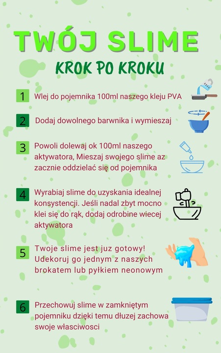 KLEJ PVA + AKTYWATOR DO SLIME GLUTY 2x1 LITR 2L