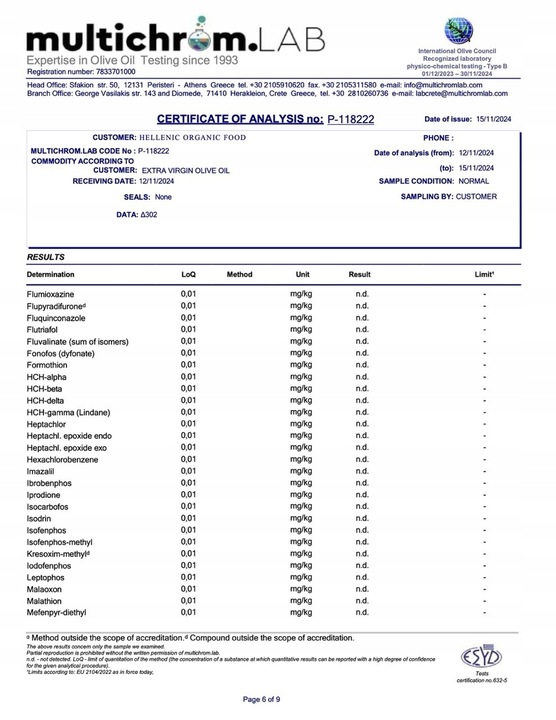 Oliwa z oliwek ZE WSI niefiltrowana Extra Virgin wytrawna 0.2% 5 L