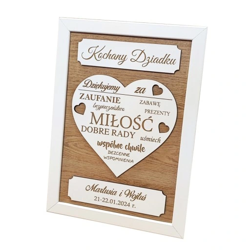 Ramka 3D PREZENT Podziękowanie dla Rodziców dla Babci i Dziadka Ślub Dzień