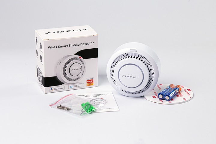 CZUJNIK DYMU DETEKTOR OGNIA WIFI ALARM BEZPRZEWODOWY CZUJKA TUYA SIMPLIT