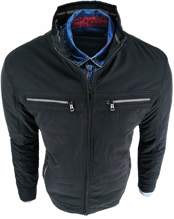 KURTKA MĘSKA PRZEJŚCIOWA PROSTA CIEMNA 3717 M