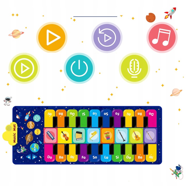 MATA MUZYCZNA EDUKACYJNA PIANINKO DLA DZIECI GRA DO TAŃCZENIA INTERAKTYWNA