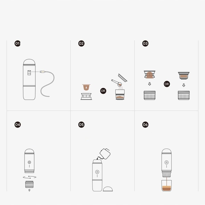 Automatyczny ekspres do kawy espresso Przenośny ekspres do kawy czarny