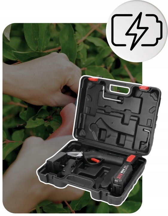 SEKATOR AKUMULATOROWY ELEKTRYCZNY NOŻYCE SEKATOR OGRODOWY 40 mm AKUMULATOR