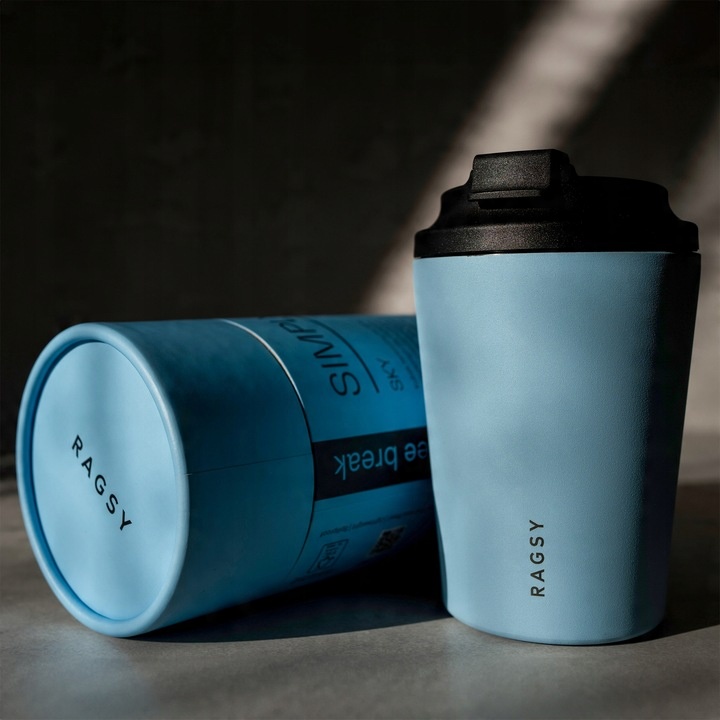 Kubek Termiczny ze stali nierdzewnej BPA FREE Simply Cup 340 ml - Sky