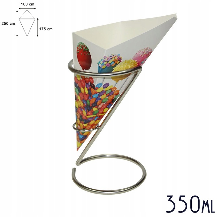 Rożki na Bubble Waffle gofry bąbelkowe Rożek do gofrów 350 ml - 100 sztuk