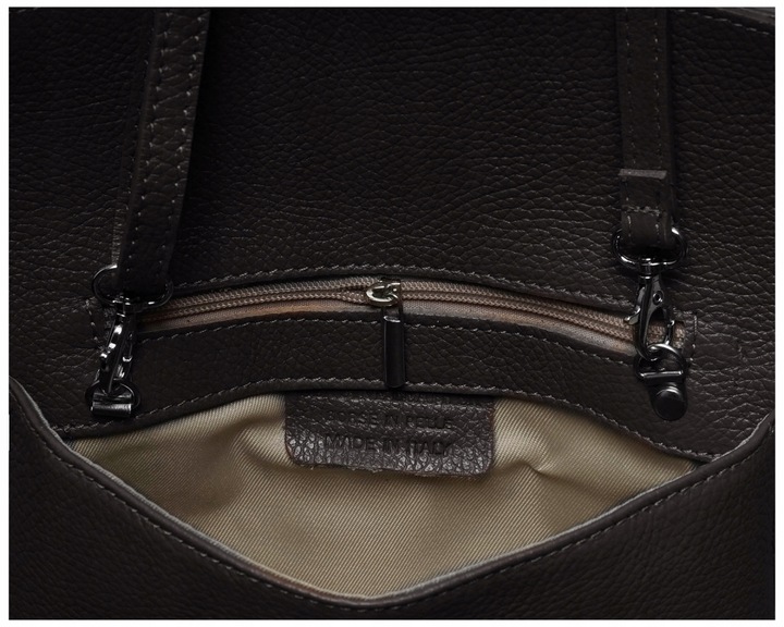 WŁOSKA SKÓRZANA KOPERTÓWKA TOREBKA WIZYTOWA SOLOME FLORA BRĄZOWA WIECZOROWA