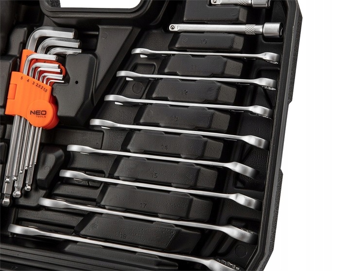 NEO 10-206 ZESTAW KLUCZE NASADOWE 1/2", 1/4" TORX NASADKI WALIZKA 100el