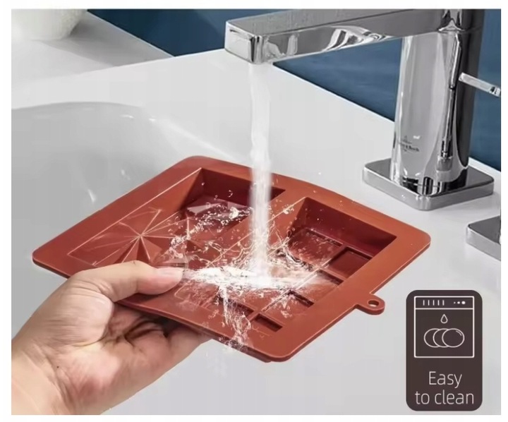 PODWÓJNA GŁĘBOKA FORMA SILIKONOWA DO CZEKOLADY DUBAI CHOCOLATE 20,5X18,5 cm